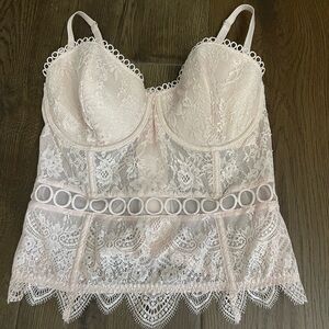 Victoria’s Secret pink shimmer bustier /corset